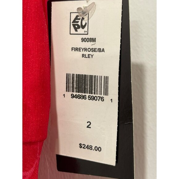 Taylor Red Pleated Halter Maxi Dress Size 2 NEW - Picture 9 of 9